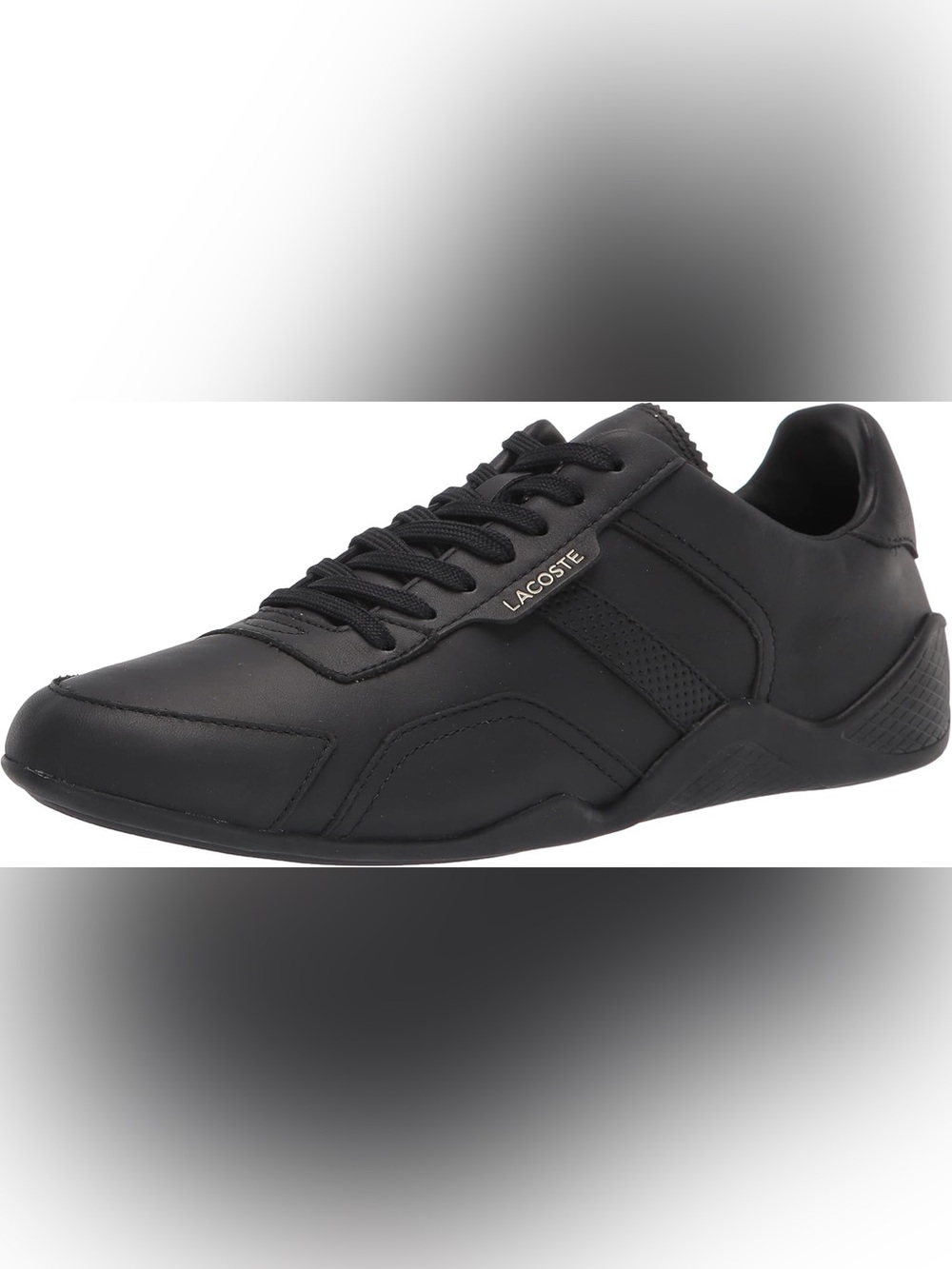 Men’s LACOSTE Hapona Lace up Leather Sneakers designer Black low profile 13